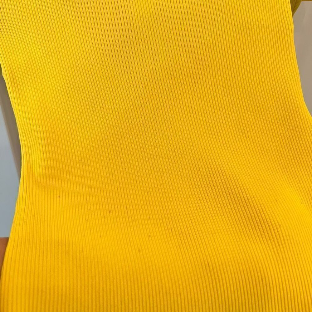 Sandro Galina Off The Shoulder Ribbed Knit Top Shirt Blouse Yellow Women’s 2 - Picture 10 of 11